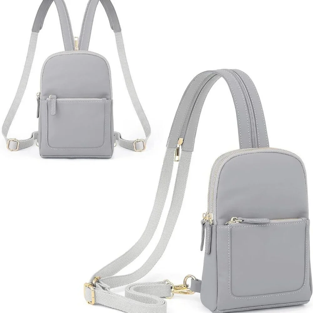 Women Sling Bag Synthetic Leather Crossbody Convertible Purse Organizer